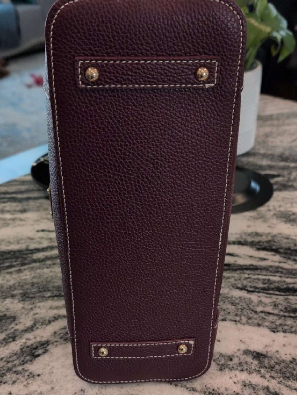 Dooney & Bourke Burgundy Pebble Leather Shoulder Bag w/Matching Wallet - Picture 12 of 16